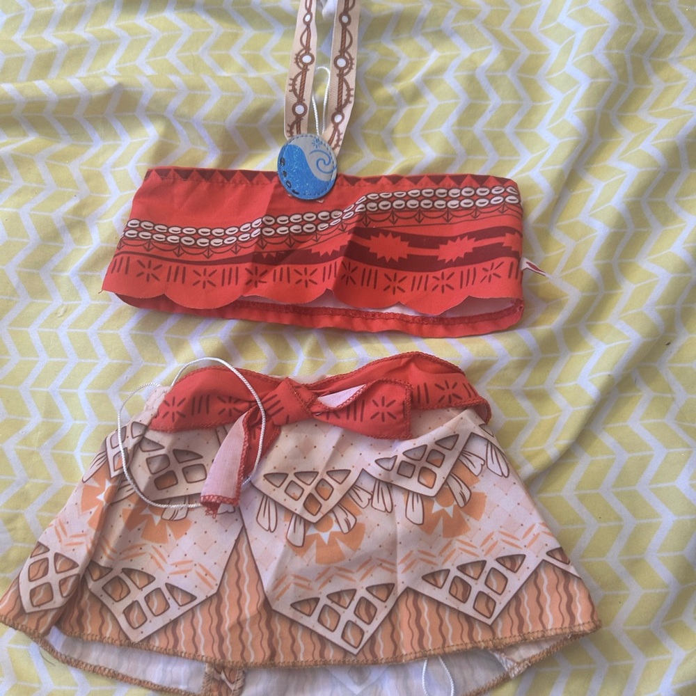 Red and Tan Two-Piece Costume Set